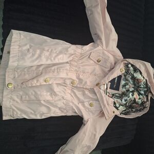 Pink Hooded Jacket with Floral Lining